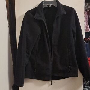 Eddie Bauer Womens Black Fleece Full Zip Large